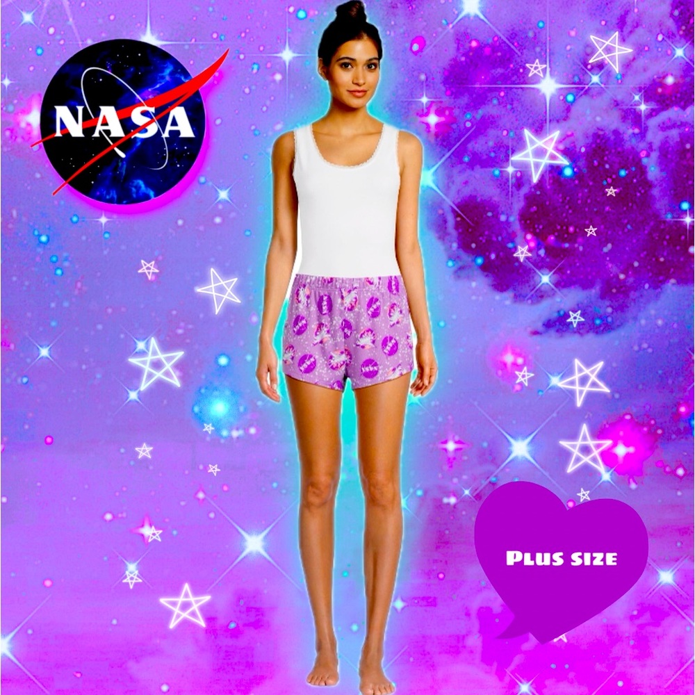 NASA Women’s and Women’s Plus Sleep Shorts, 2-Pack